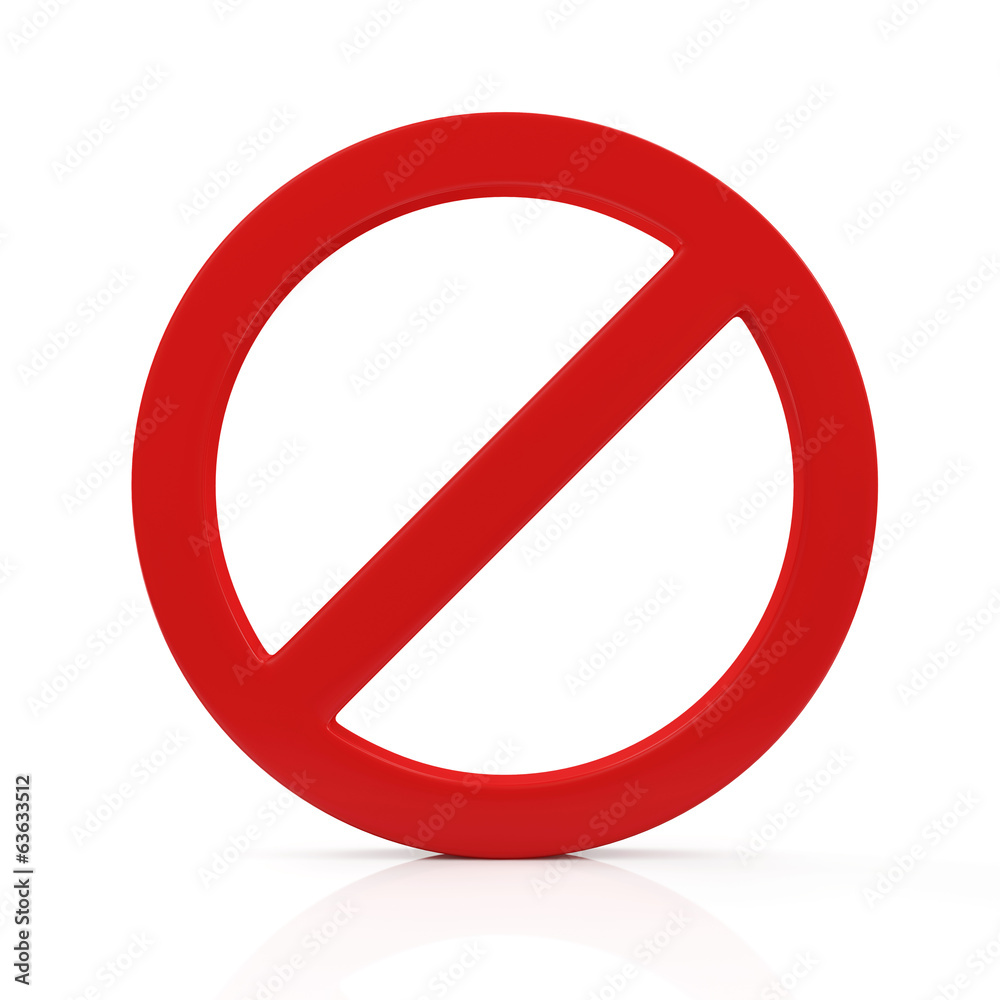 Red Forbidden Symbol isolated on white background Red Forbidden Symbol isolated on white background