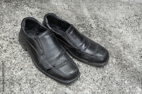Black old shoes
