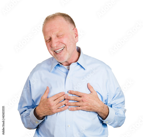 фотографія Closeup of a senior, elder, older laughing man, guy