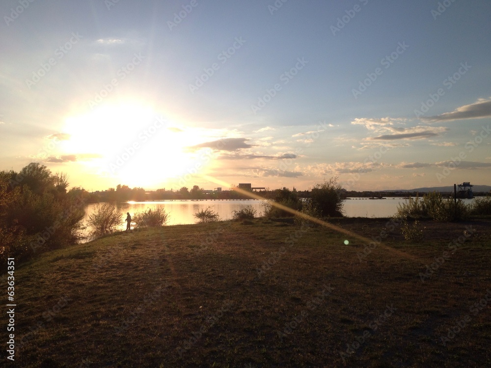 sunset on lake near Velika Gorica sunset on lake near Velika Gorica