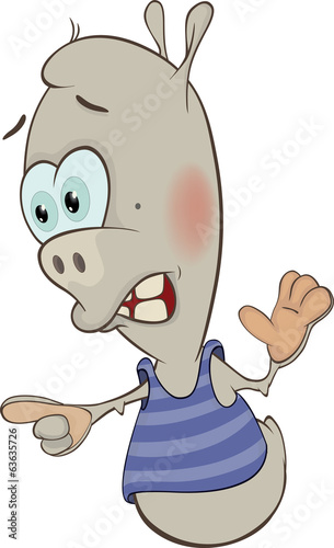 The cheerful alien. Cartoon