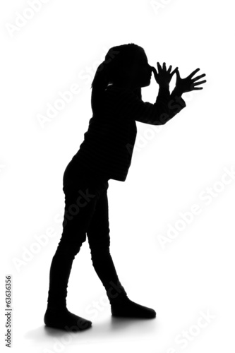 Silhouette of little girl