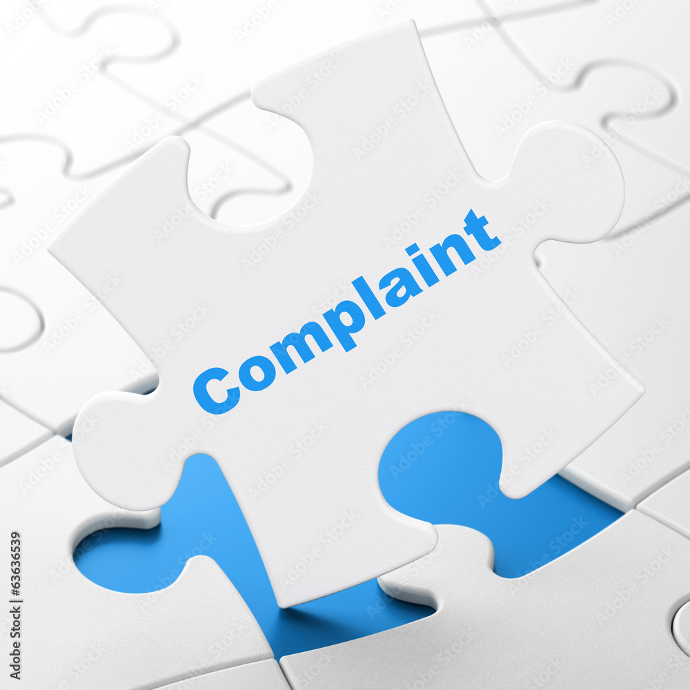 Law concept: Complaint on puzzle background Law concept: Complaint on puzzle background