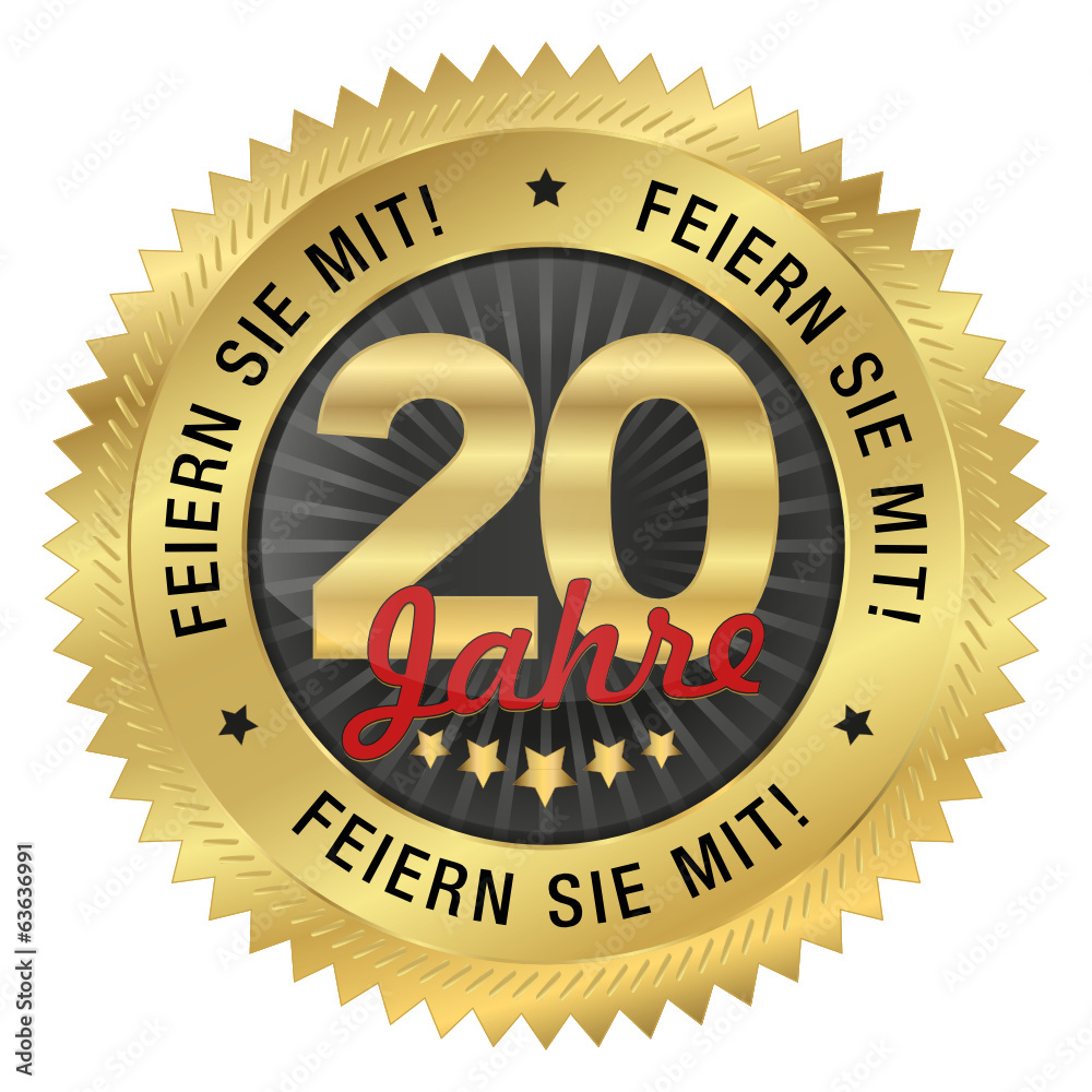 Fototapeta premium 20 Jahre Jubiläum - Feiern Sie mit!