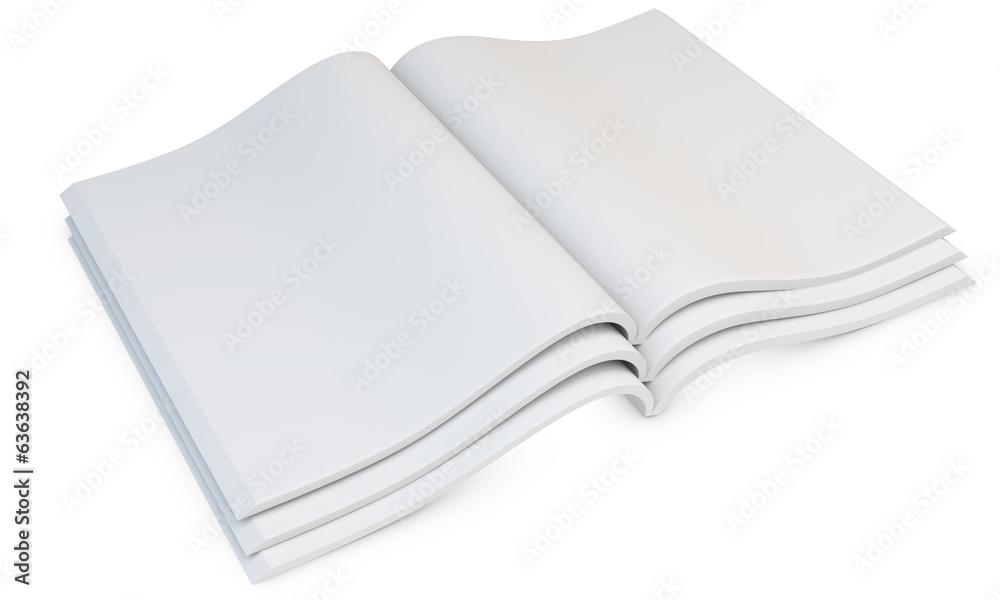 3d stack of blank open magazines 3d stack of blank open magazines
