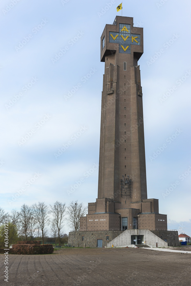 Tallest World War I memorial in Diksmuide, Flanders, Belgium.