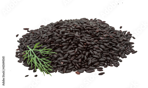 Black rice heap