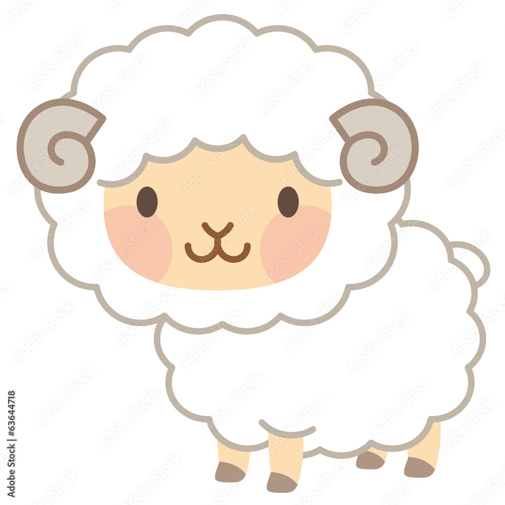 Naklejka premium 動物 ひつじ