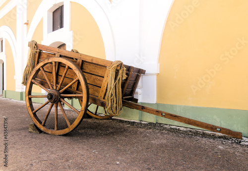 Canvas Print Parked Old Wooden Cart