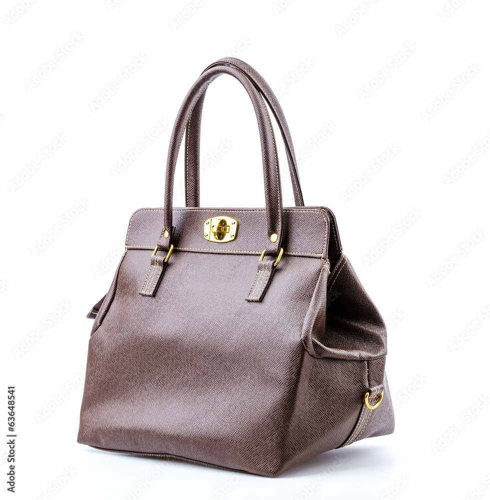 Woman leather bag isolated white background Woman leather bag isolated white background
