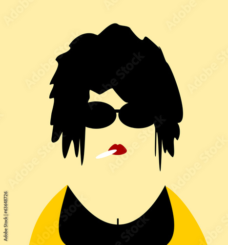 woman smoking and wearing sunglasses