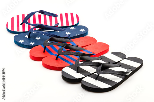 Flip flops isolated white background