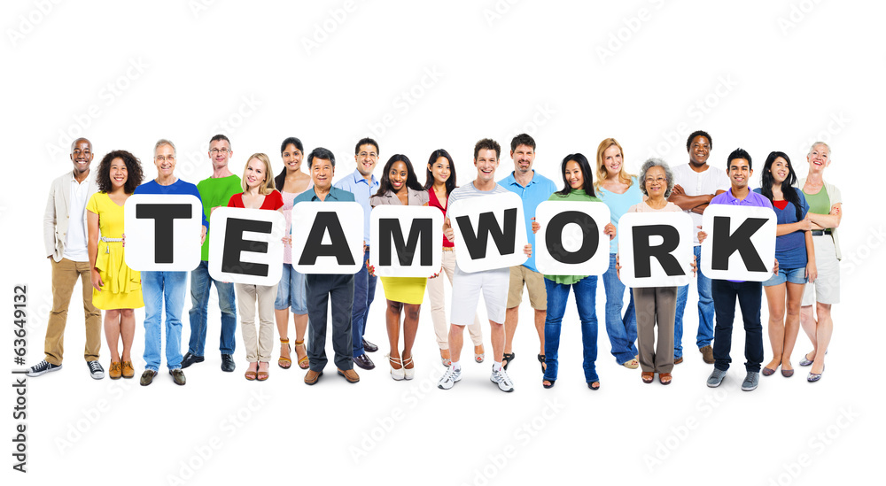 Multi-Ethnic Group Of Diverse People Holding Teamwork Multi-Ethnic Group Of Diverse People Holding Teamwork