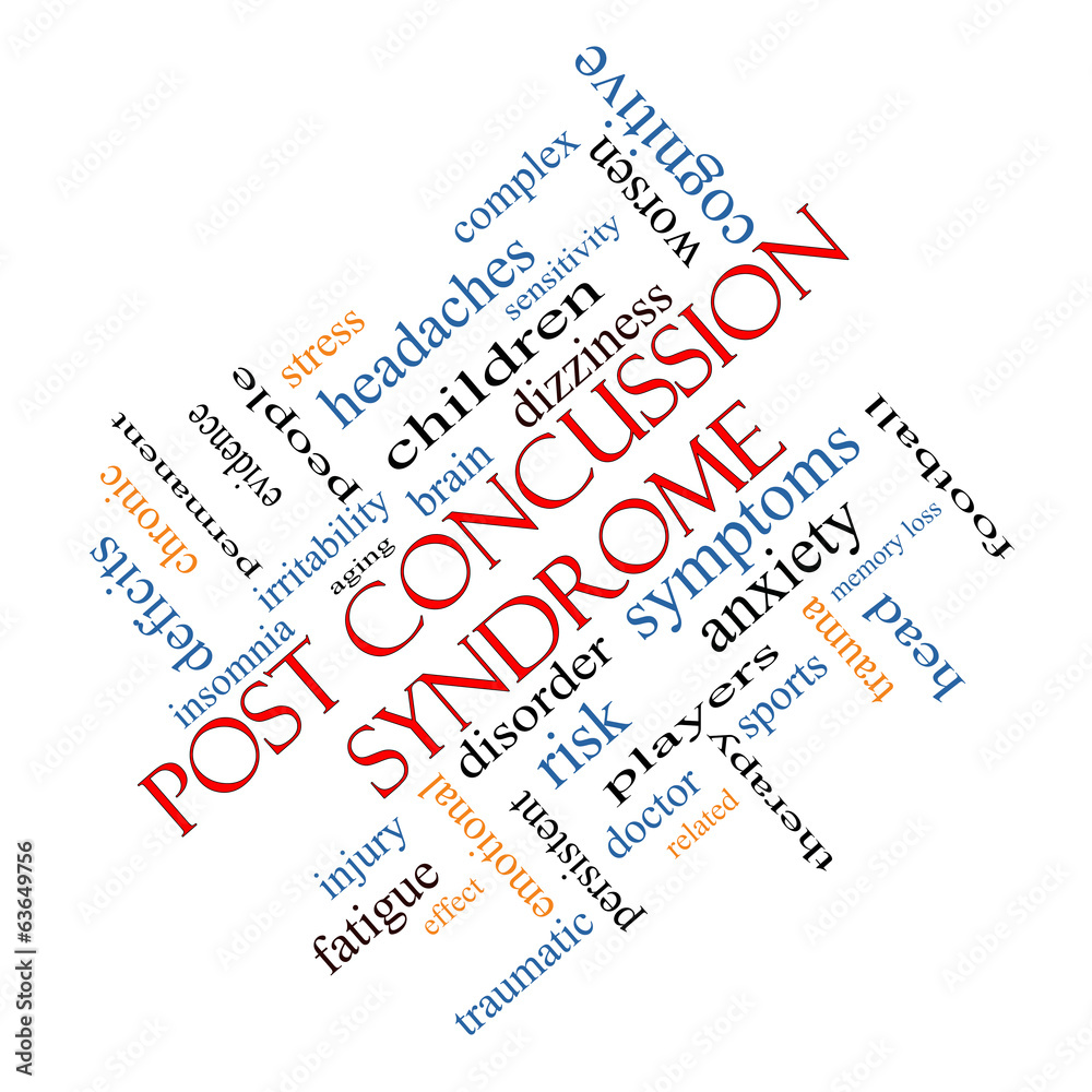 Post Concussion Syndrome Word Cloud Concept Angled