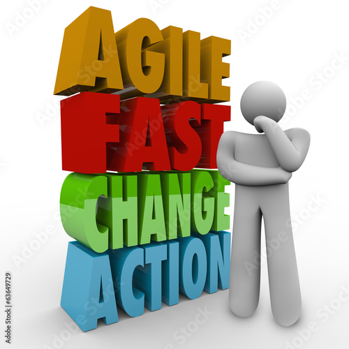 Canvas Print Agile Fast Change Action Thinker Words Agility