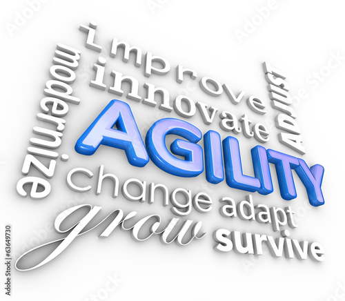 Agility Words 3d Collage Modernize Improve Innovate Change photo
