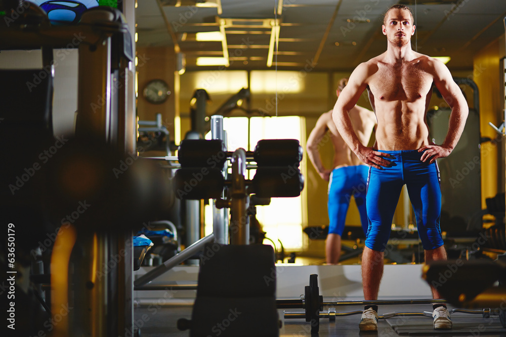 Naklejka premium Topless man