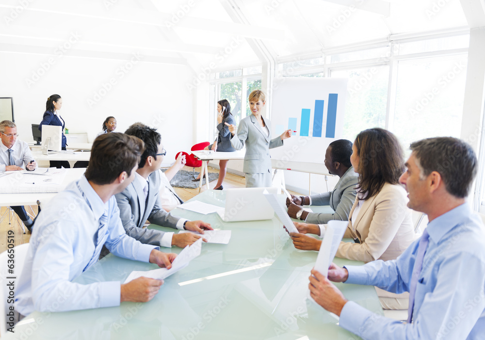 Fototapeta premium Business Presentation by a Corporate Woman