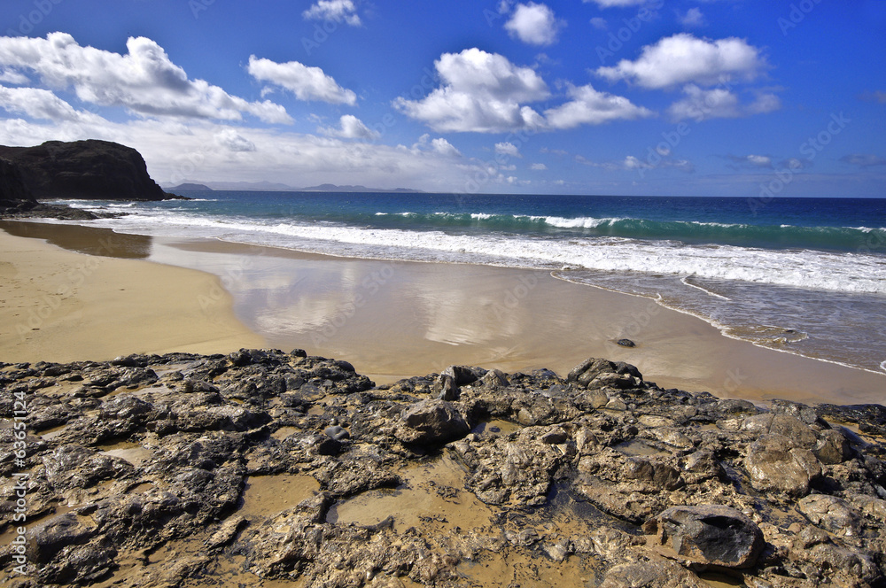 Lanzarote Playa del Pozo beach in costa Papagayo Canary Islands Lanzarote Playa del Pozo beach in costa Papagayo Canary Islands
