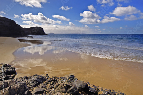 Lanzarote Playa del Pozo beach in costa Papagayo Canary Islands