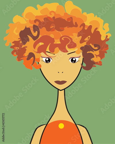 African cartoon woman vector