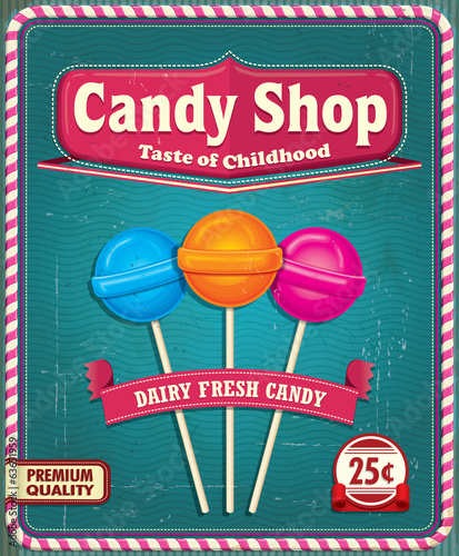 Vintage Lollipop poster design
