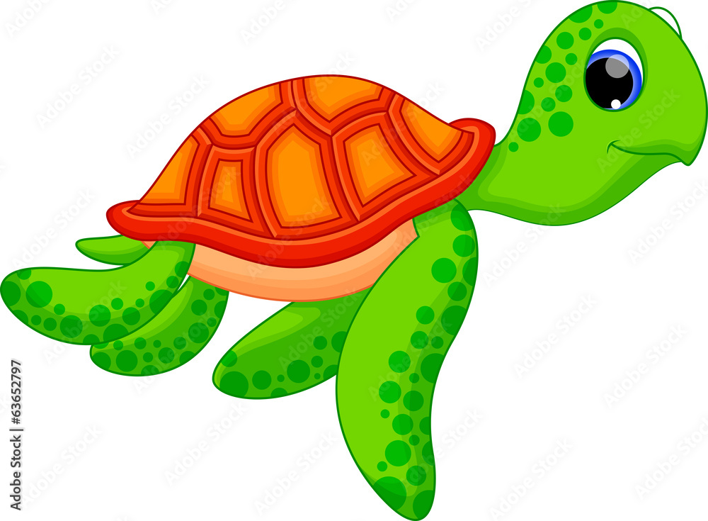 Naklejka premium Cute turtle cartoon
