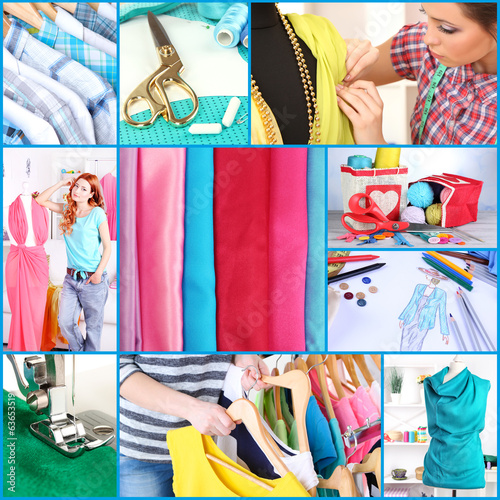 Collage of clothing designer