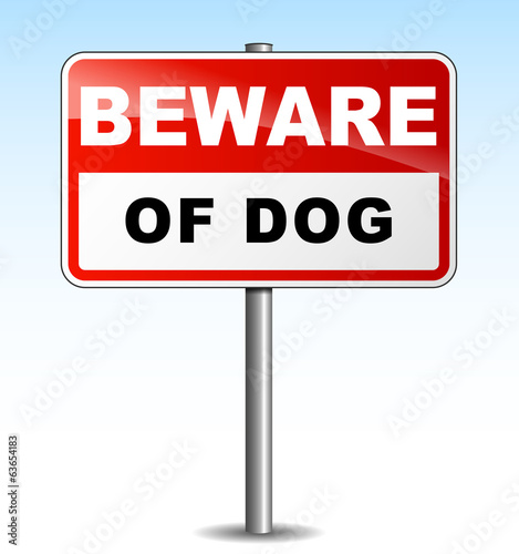 Vector beware dog illustration