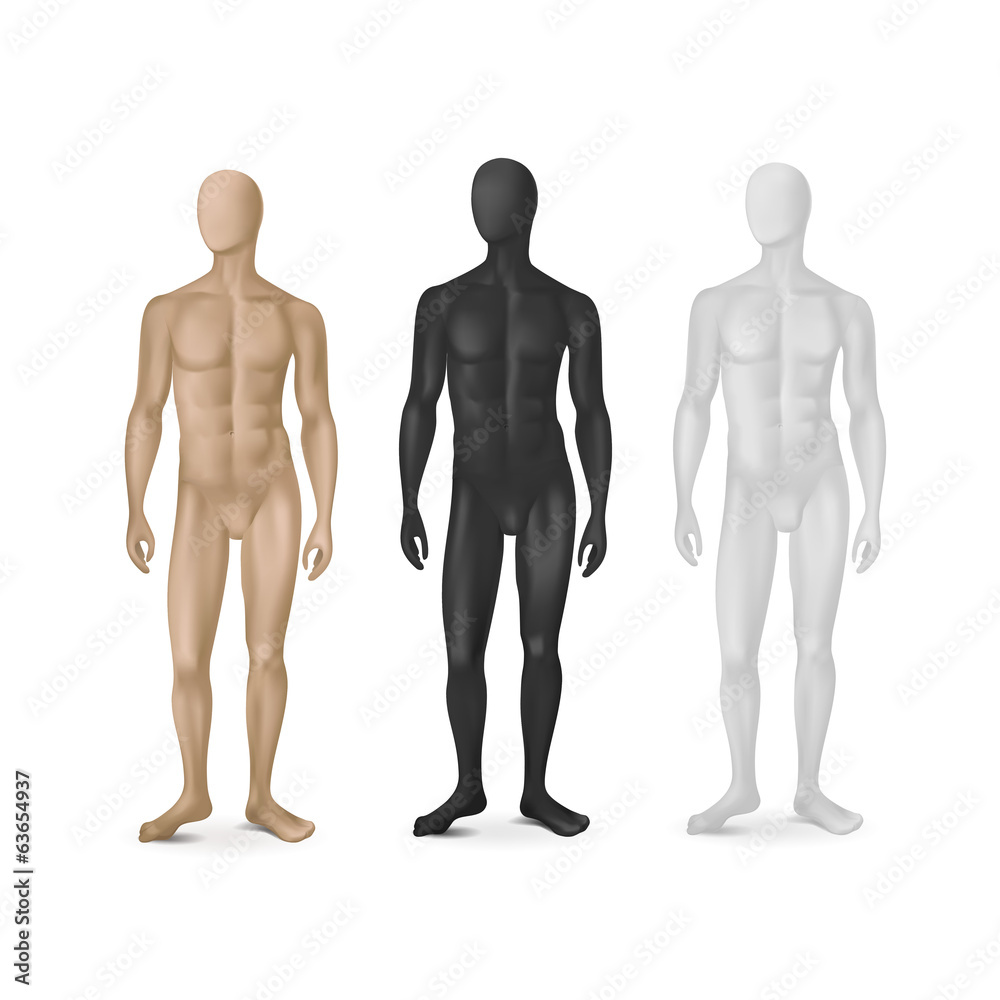 Vector Set of Three Male Mannequins Vector Set of Three Male Mannequins