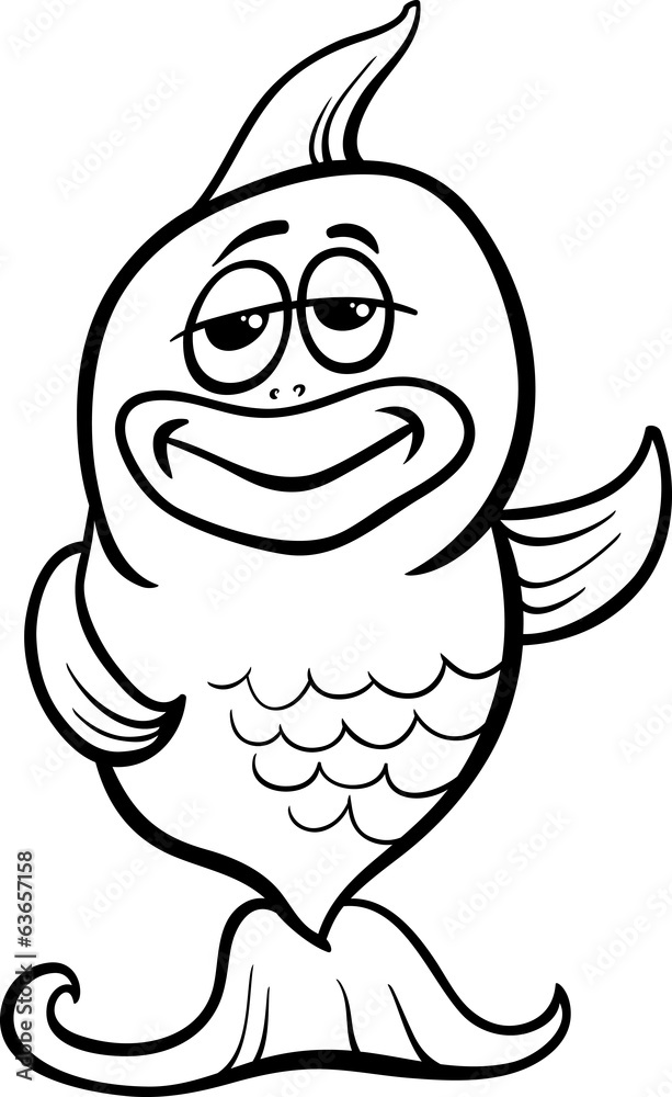 funny fish cartoon coloring page funny fish cartoon coloring page