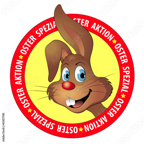 Osteraktion Siegel mit Osterhase in rot