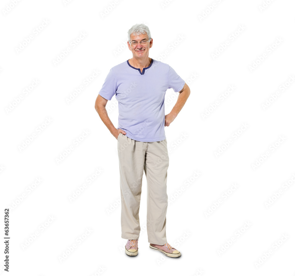 Confident Senior Man Standing and Smiling Confident Senior Man Standing and Smiling