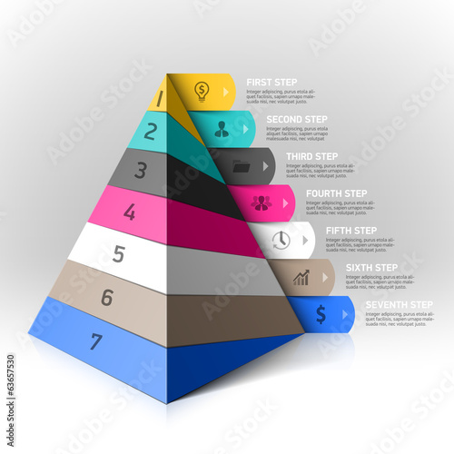 Layered pyramid steps design element