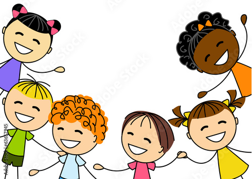 Cute little kids on white