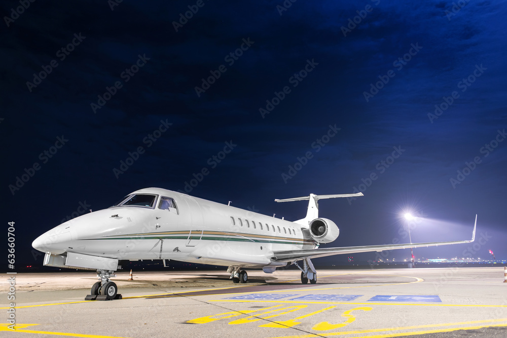 Small private airplane at the airport