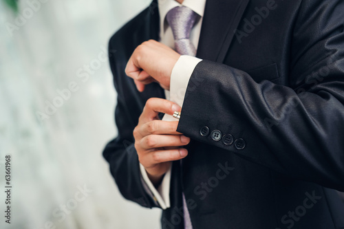 Man's style. dressing suit, shirt and necktie photo