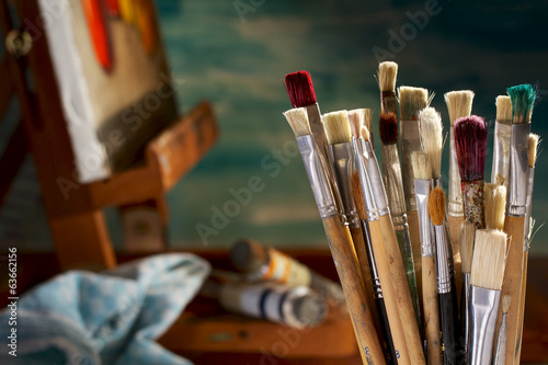 A collection of artist's brushes