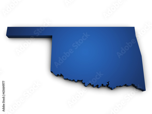 Map Of Oklahoma State 3d Shape photo
