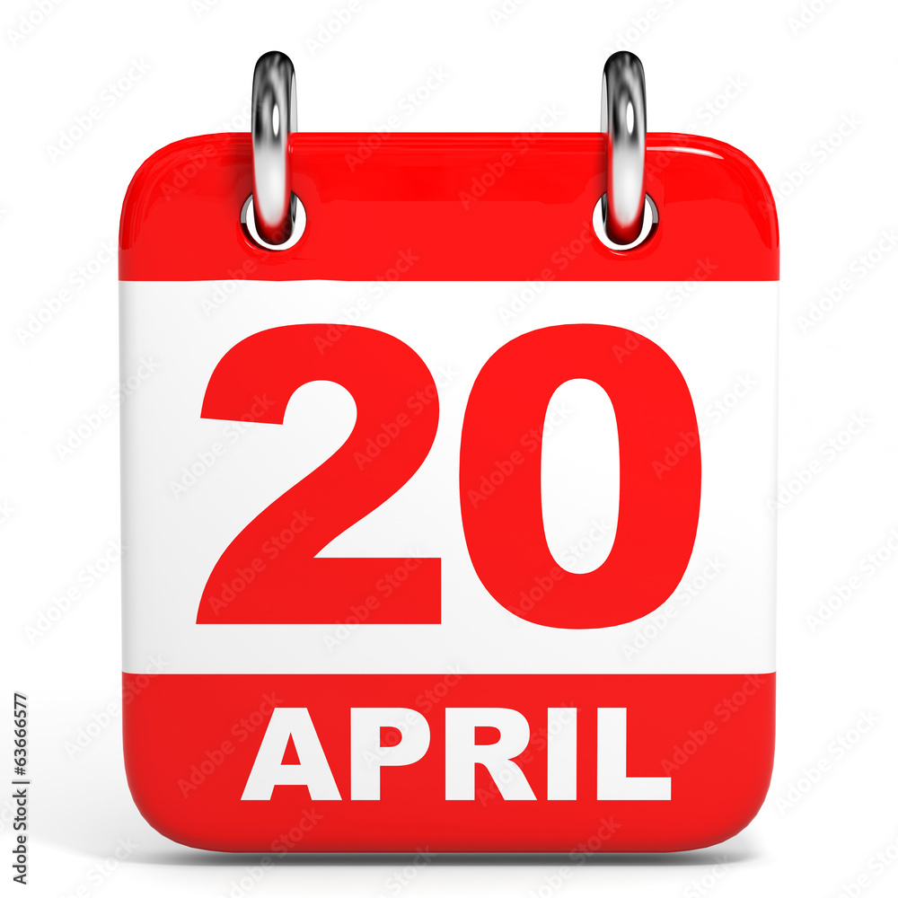 Calendar. 20 April. Calendar. 20 April.