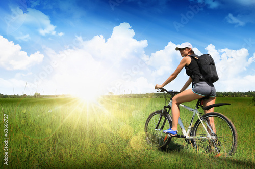 Girl riding a bike