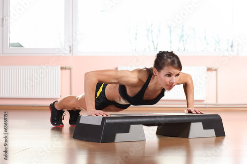 young woman holds training