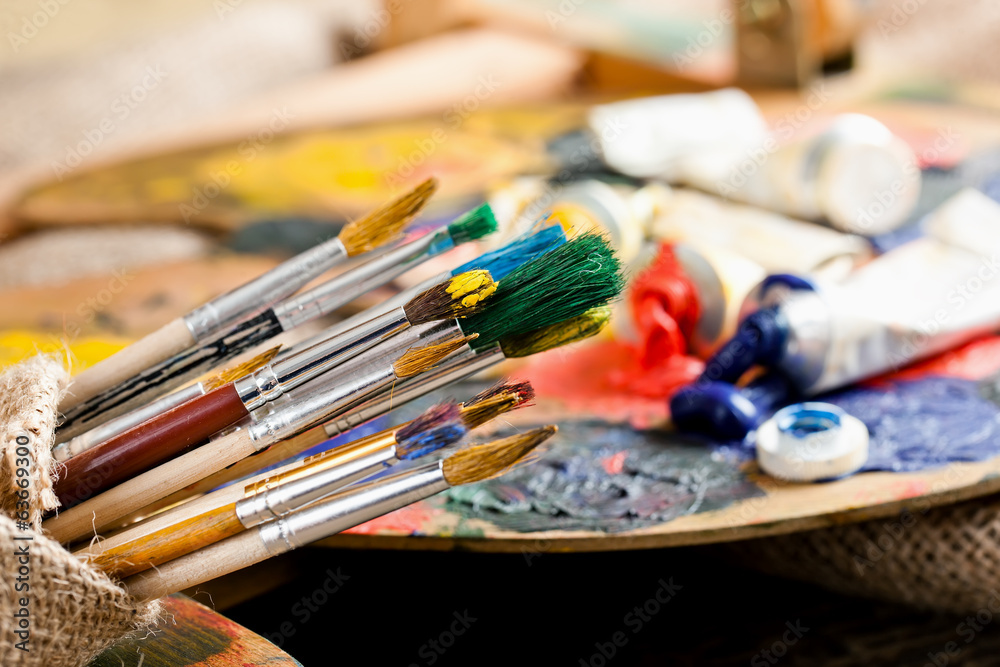 Paints and brushes Paints and brushes
