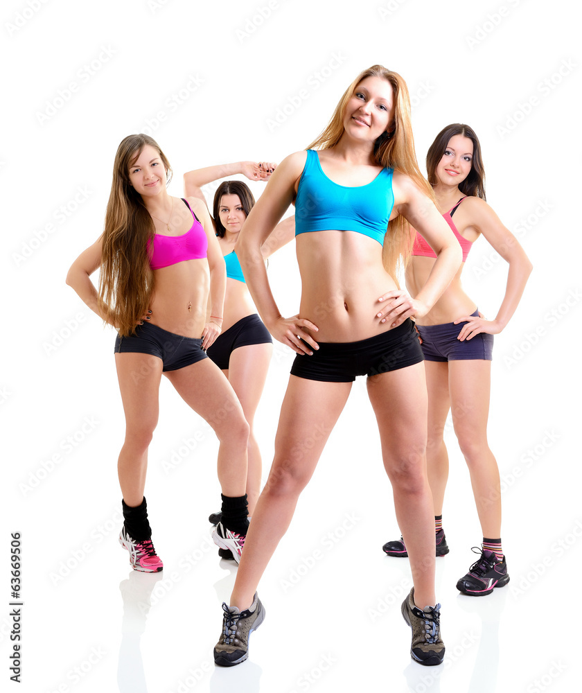 happy fitness girls, portrait sport young women with perfect bod happy fitness girls, portrait sport young women with perfect bod