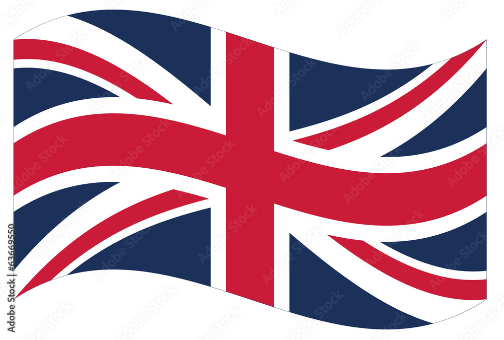 Obraz premium Waving flag of Great Britain isolated. Vector EPS8