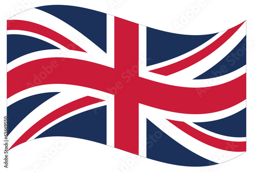 Waving flag of Great Britain isolated. Vector EPS8