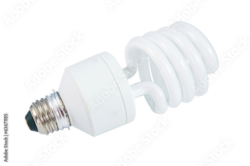 White energy saving lamp.