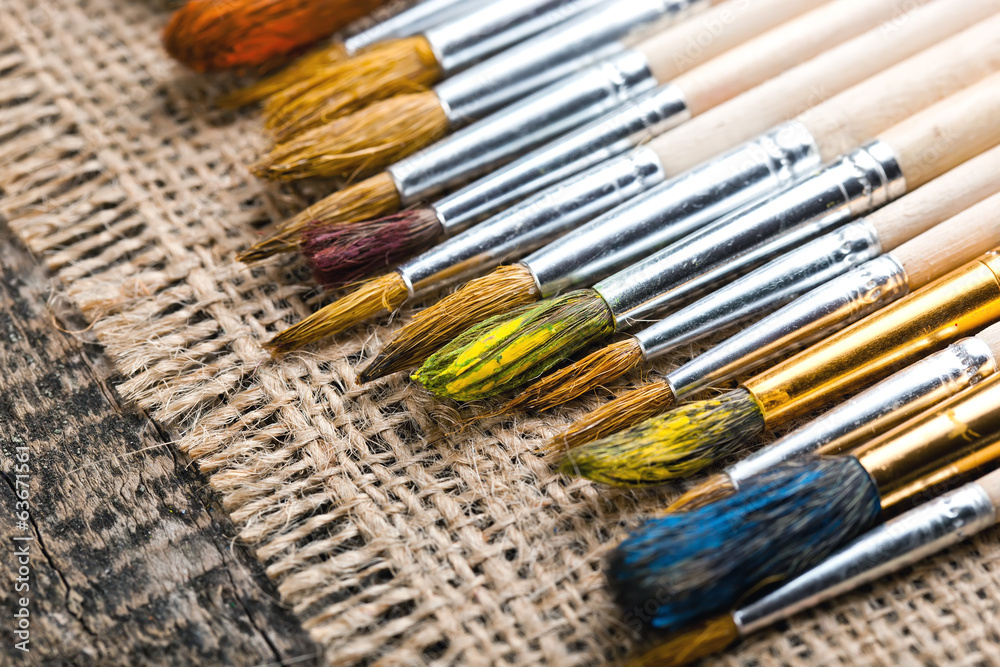 Fototapeta premium Paints and brushes