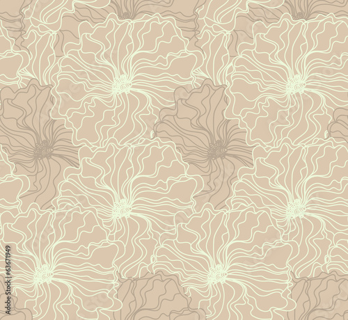 Wallpaper Mural Seamless floral pattern Torontodigital.ca