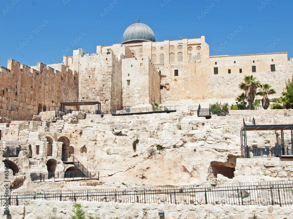 Fototapeta premium A view of Mosque Al-Aqsa in Jerusalem